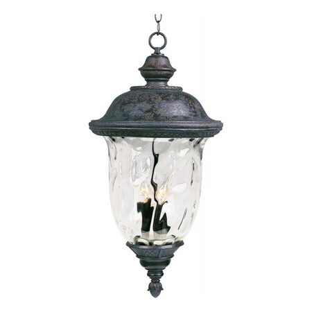Maxim Three Light Oriental Bronze Water Glass Glass Hanging Lantern 40428WGOB
